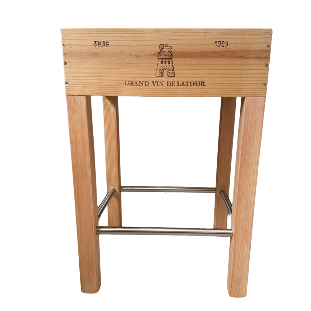 Weinkisten-Hocker "Grand Vin de Latour" - Unikat
