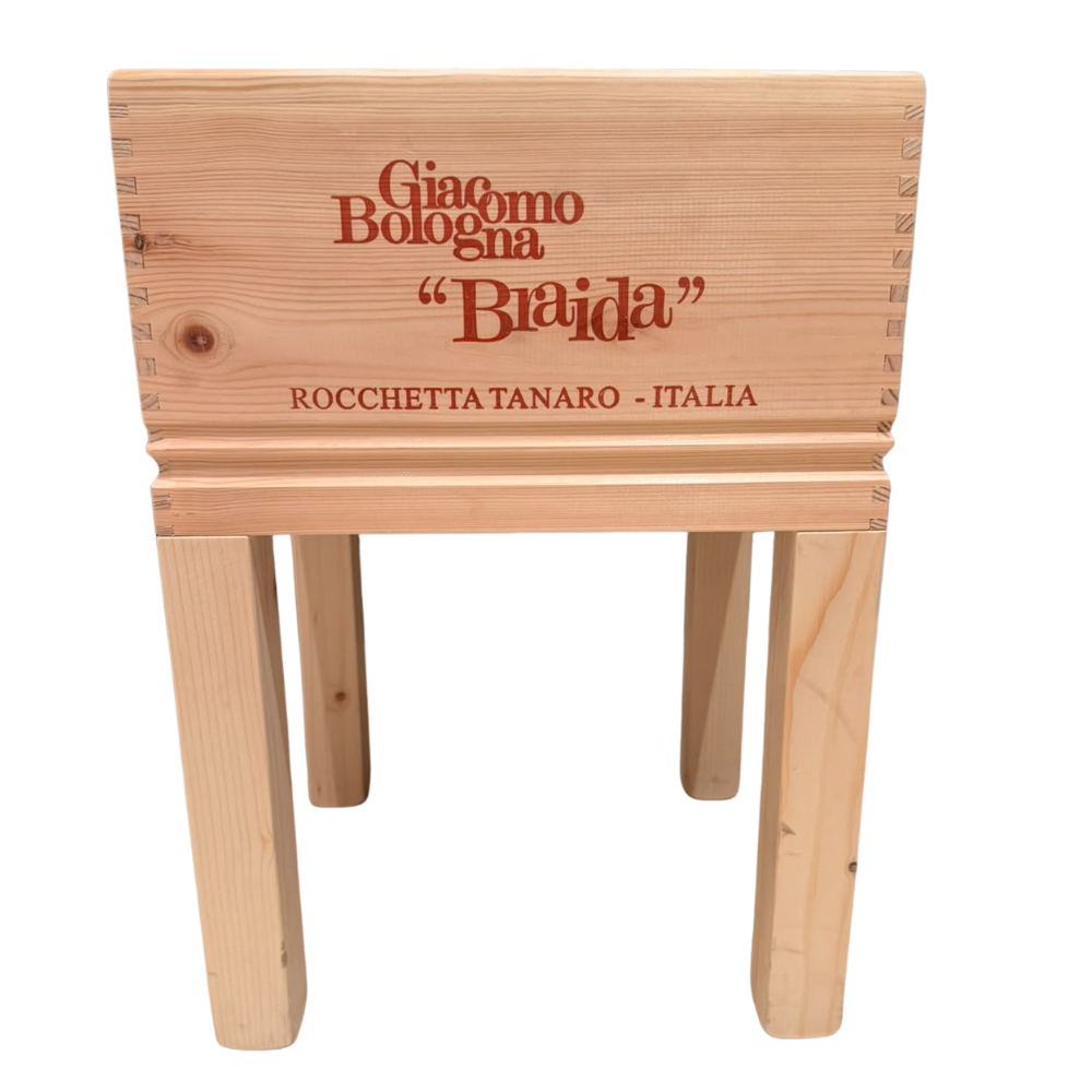 Weinkisten-Hocker "Blaida" - Unikat