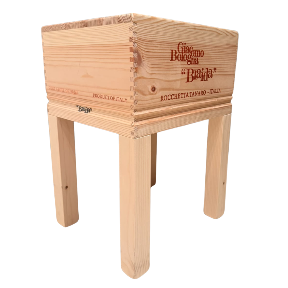 Weinkisten-Hocker "Blaida" - Unikat