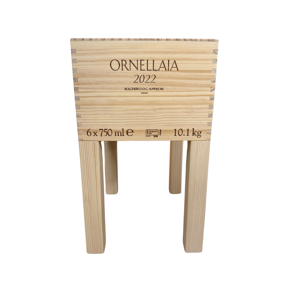 Weinkisten-Hocker "ORNELLAIA 2022" - Unikat