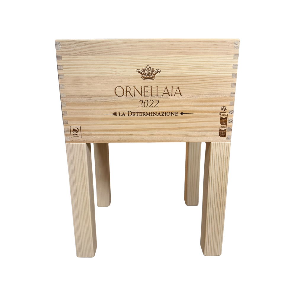 Weinkisten-Hocker "ORNELLAIA 2022" - Unikat